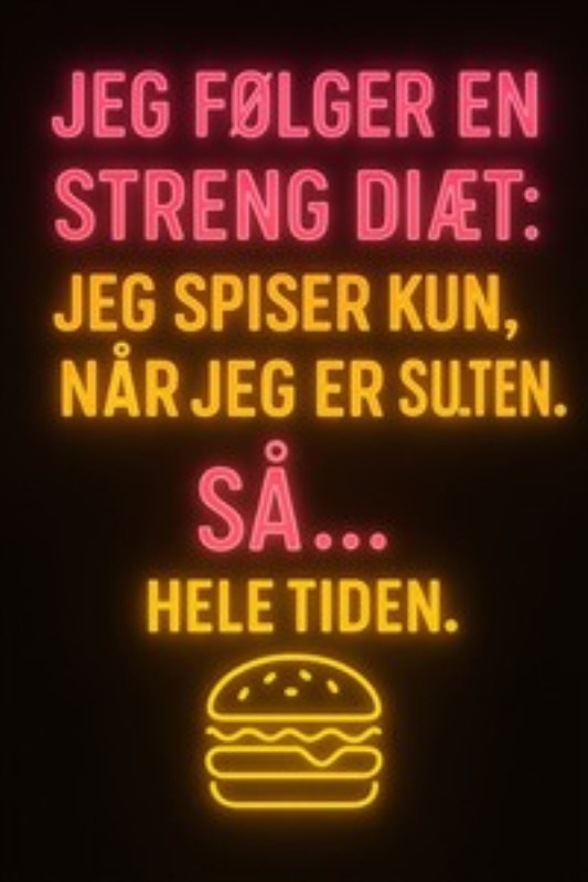 Humoristisk Diæt Med Sult-Skilt - Dette farverige skilt bringer et smil på læben med sin sjove og lette bemærkning omkring diæt og sult. Det perfekte tilføjelse til dit hjem for at lyse op i rummet og sprede glæde.