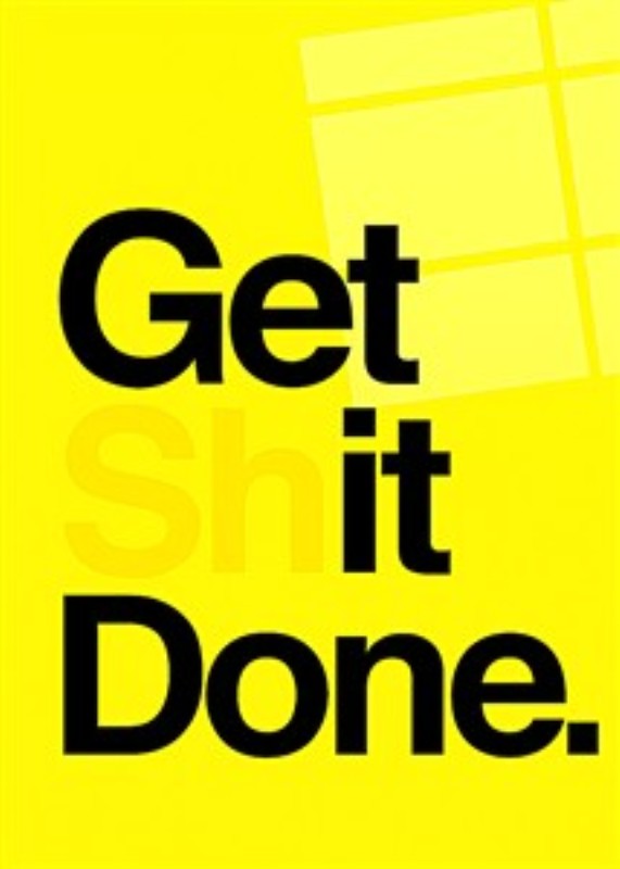 Motiverende Plakat til Det Gode Arbejdsliv - Denne plakat med sin energiske gule baggrund og stærke sorte tekst inspirerer til handling og produktivitet. Perfekt til hjemmekontoret eller arbejdspladsen, hvor støtte til fokus og effektivitet er nøgleord.