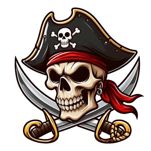 Piratskalle med sværd