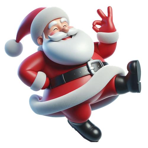 Glad Julemand i Dansende Stilling