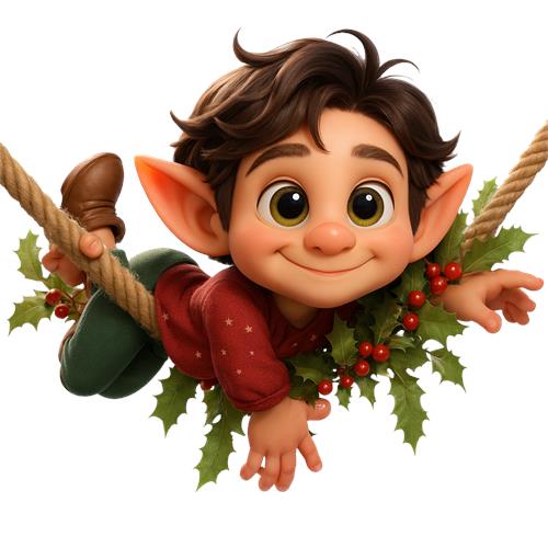 Julefantasi med en glad nisse