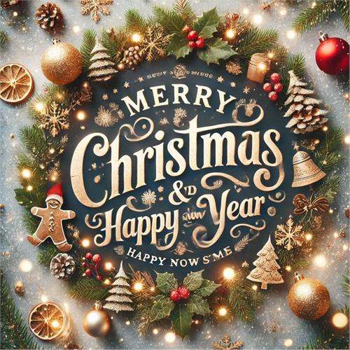 Merry Christmas and Happy New Year Decoration