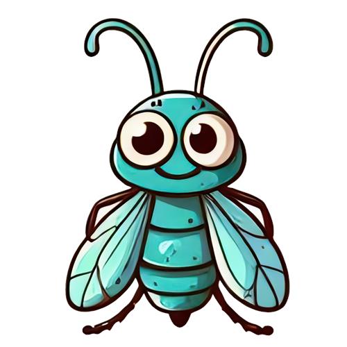 Sød turquoise bi med store øjne