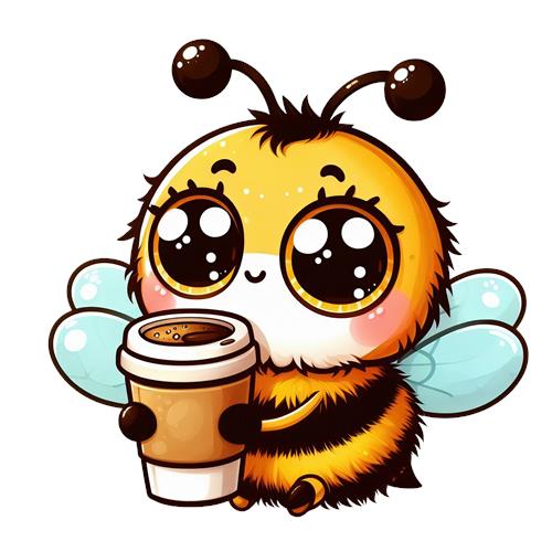 Sød bi med kaffe